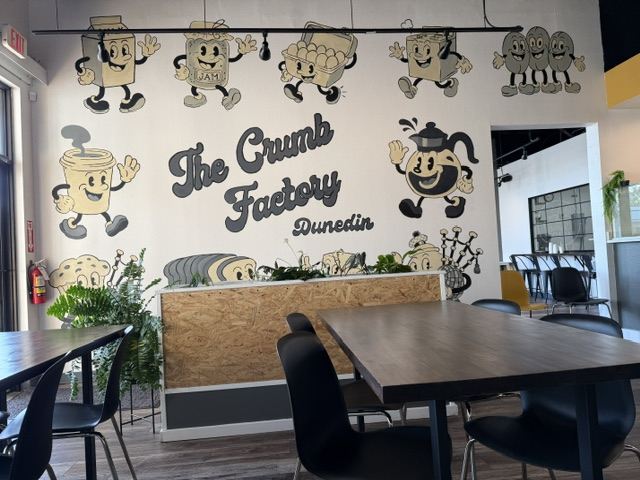 Finished commercial dining and service area